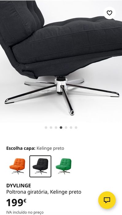 Cadeirão giratório DYVLINGE IKEA selado