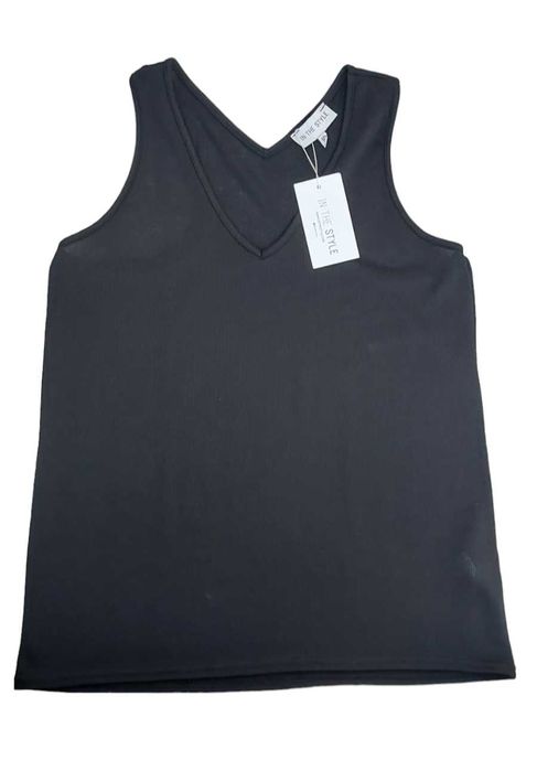 Czarna bluzka bez rękawów IN THE STYLE, R. L/XL