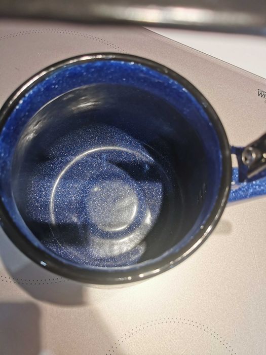 Czajnik dzbanek 2L emaliowany niebieski kwiaty