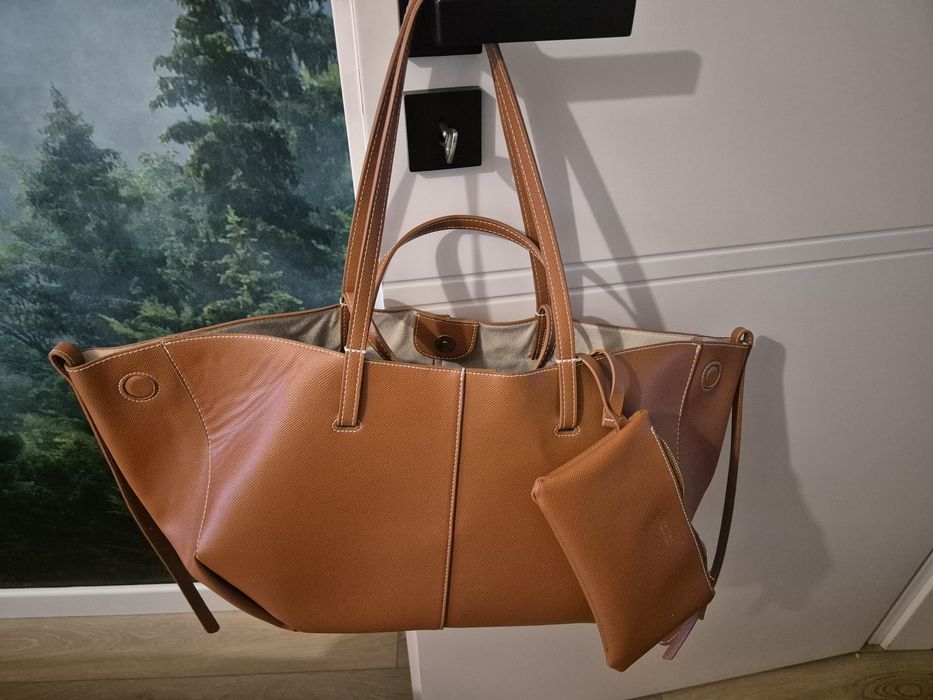 Torba shopper viral karmel duża