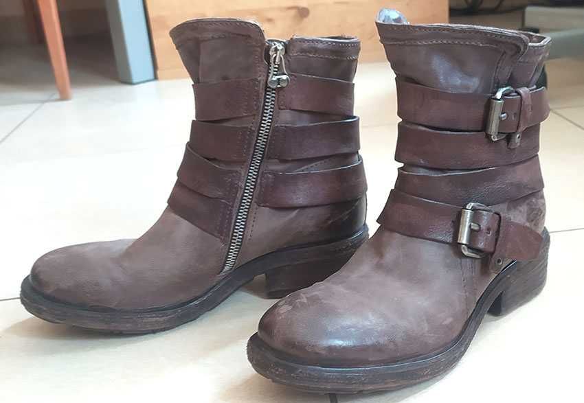 buty, botki, A.S.98, skórzane, rozmiar 38