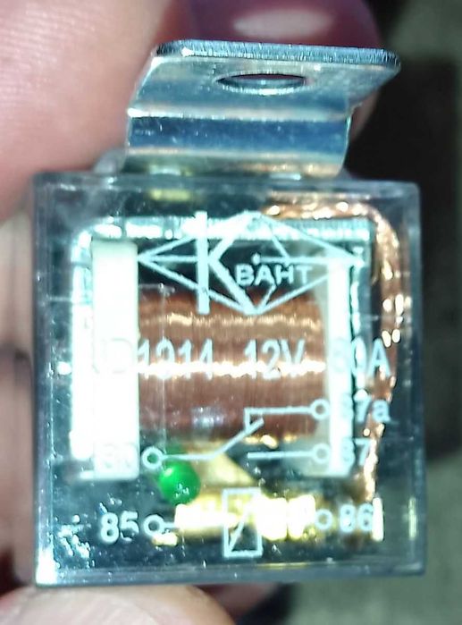 Реле авто універсальне 5 конт 12В – 80А з світлодіодом КВАНТ – 2 штуки