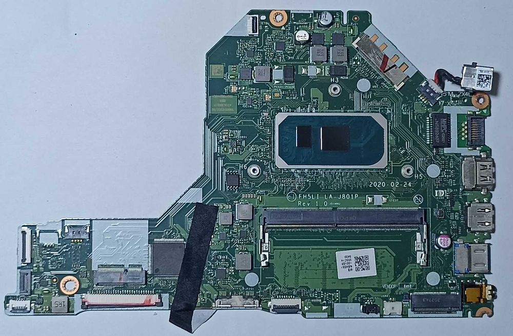Материнская плата Acer Aspire A315-56 Core i3-1005G1 (1,2-3,4 Ghz) Ram DDR4 4Gb + свободный слот (P/N FH5LI LA-J801P)
