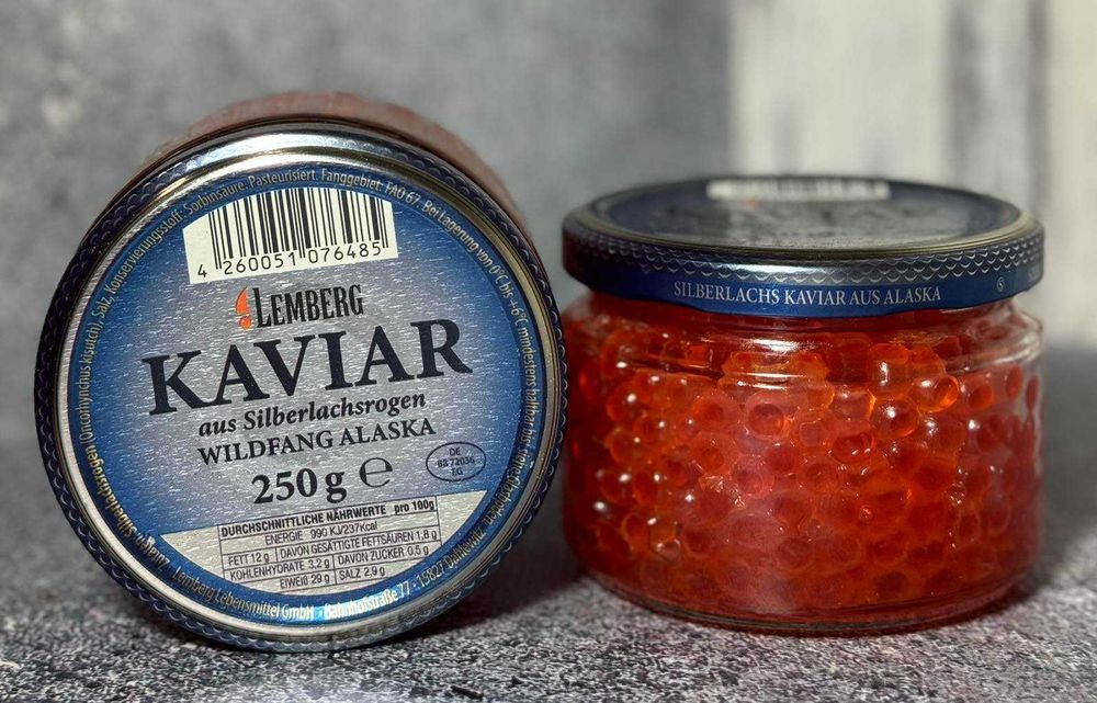 Ікра кижуча Lemberg, 250 г, скляна банка