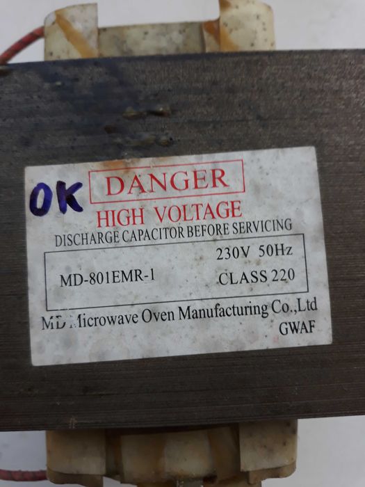 Vendo transformador para micro-ondas