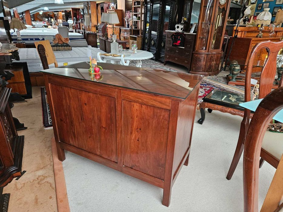 Secretária antiga em madeira maciça com gavetas - óptimo estado geral