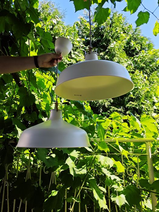 Zestaw 2x kremowa lampa sufitowa IKEA RANARP