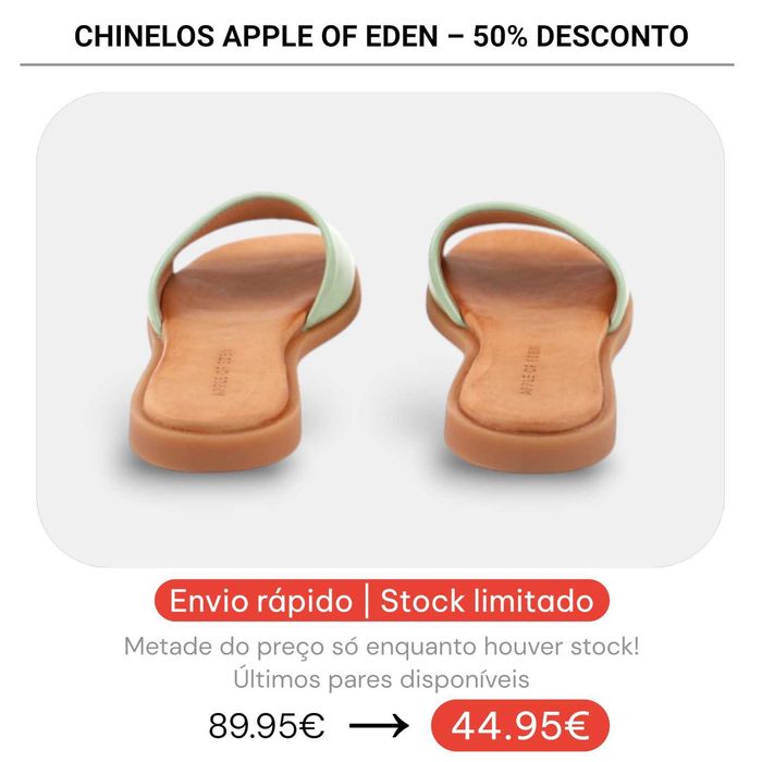 50% Desconto - Chinelos Apple of Eden Shoes