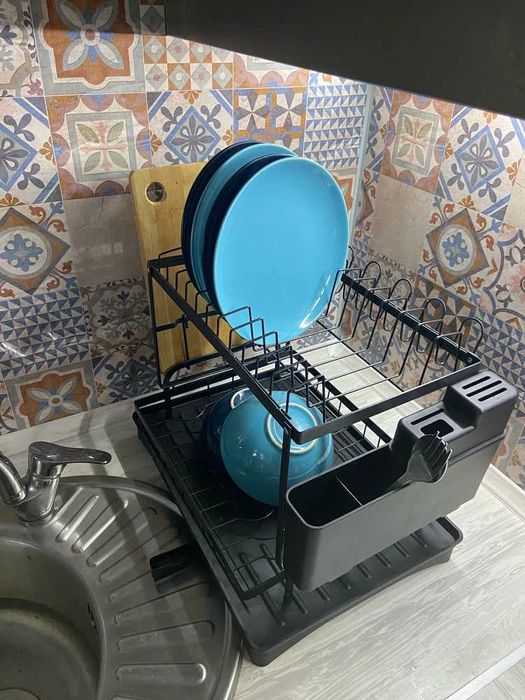 Сушилка з піддоном для посуду 42х29 см сушка для посуды стойка сушарка