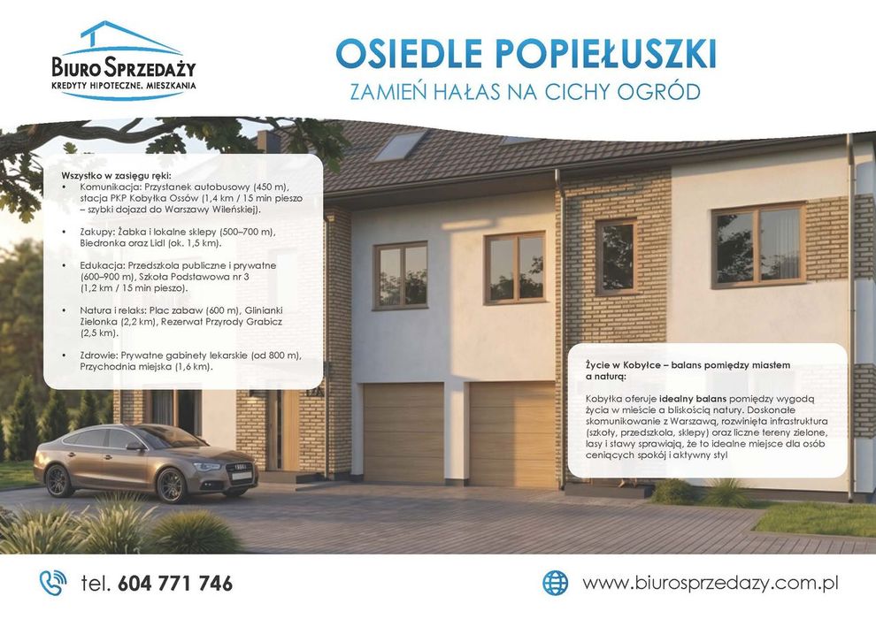 Super Cena - Połówka Bliźniaka Z Garażem+1Mp+Ogród