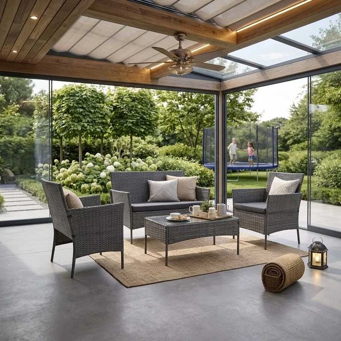 Садові меблі софа 2 крісла столик | садовая мебель диван кресло стол