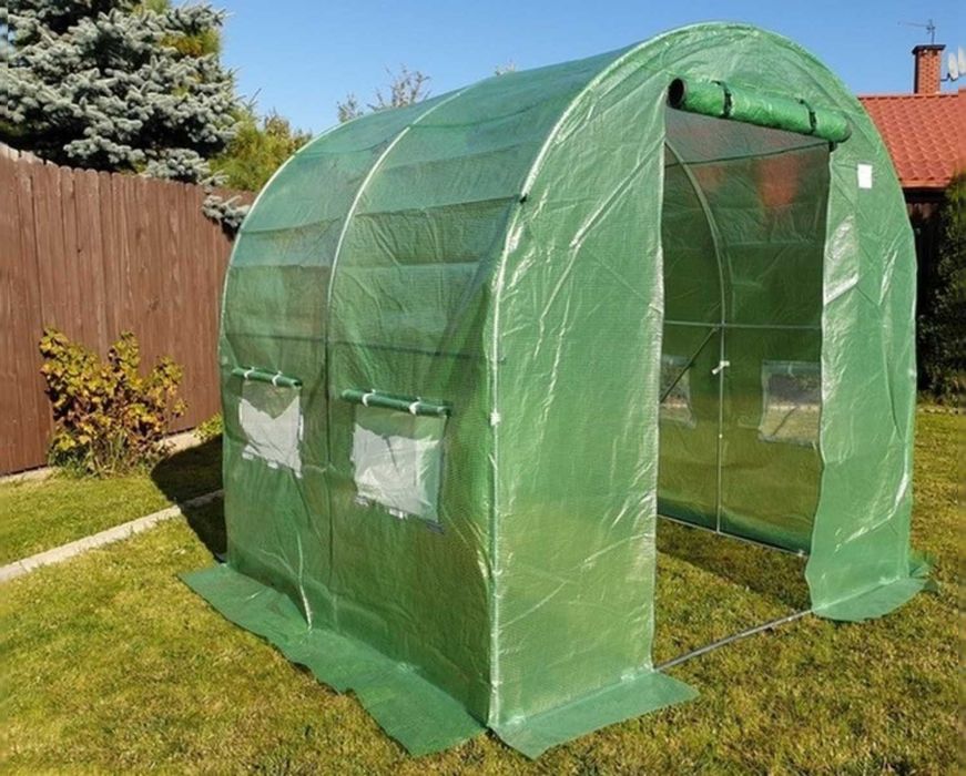 Tunel Foliowy Ogrodowy SOLIDNY FOLIA + STELAŻ Ocynkowany 2x2x2 m 4m²