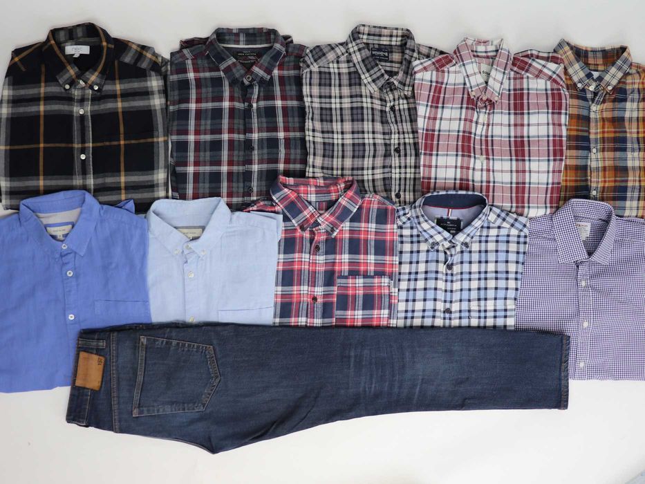 Zestaw 13x koszule TM LEWIN  HARBOUR Marynarka męska Jack & Jones + Spodnie jeansowe W31 L32