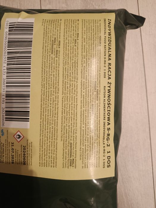 Indywidualna racja żywnościowa SRG 2 szt