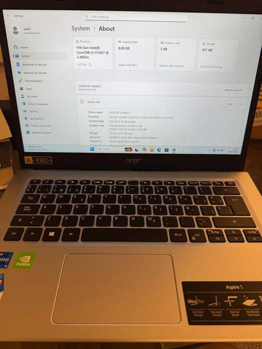 Acer Aspire 5 A514-54 – Como novo!