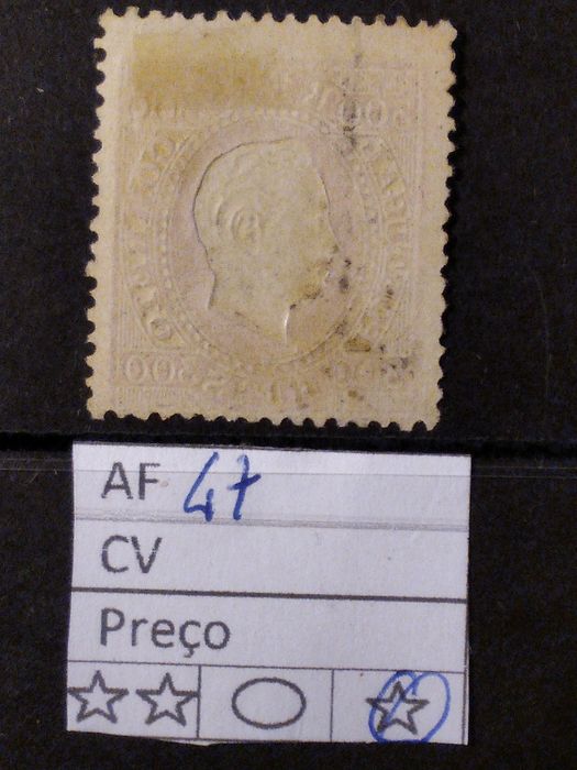 1870/76 Selo Da Série D° Luiz I Fita Direita MLH *