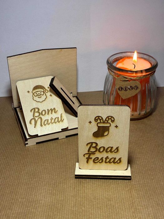 Presente Natal, Placa Madeira Personaliz. c/ Gravação, Entrega Grátis