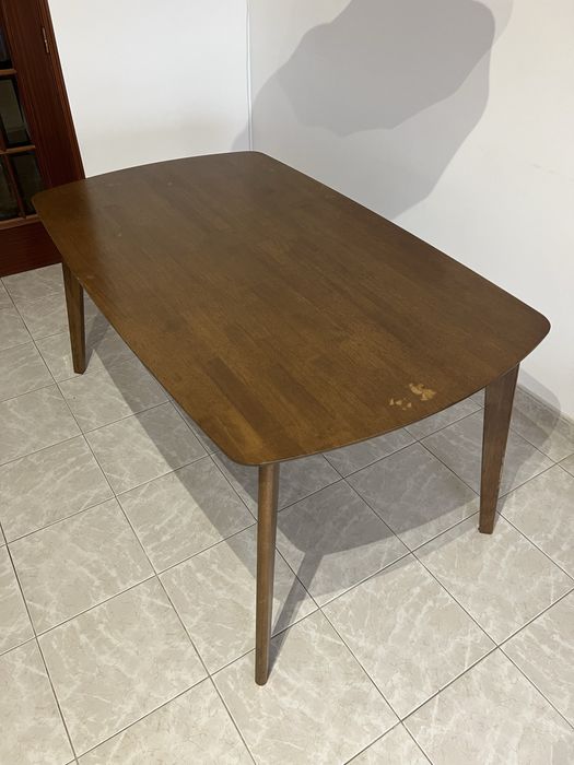 Mesa de Jantar em Madeira Escura 150x90 cm – Bom Estado