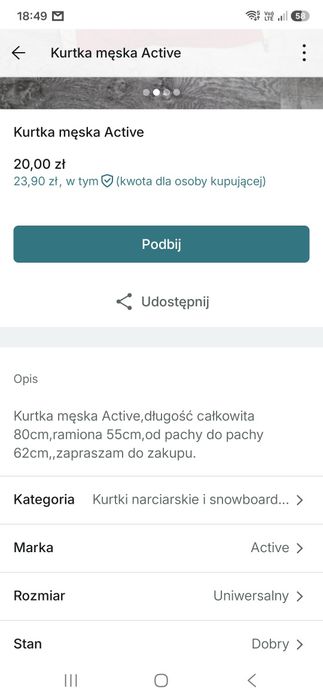 Kurtka męska Active
