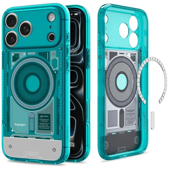 Etui Spigen C1 Ultra Hybrid Mag MagSafe do iPhone 18 Pro Max / 17 Pro Max turkusowo-szary
