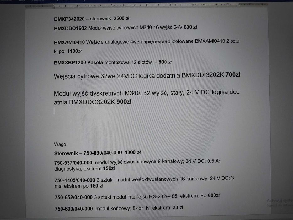 Sterownik Wago + moduły  – 750-890/040-000