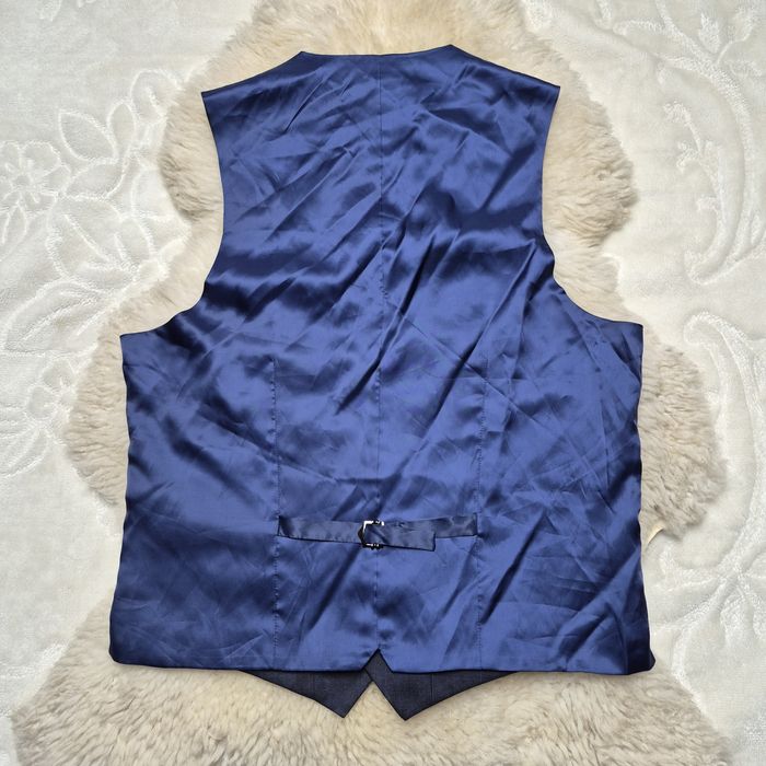 Kamizelka garniturowa M Granatowa w kratke