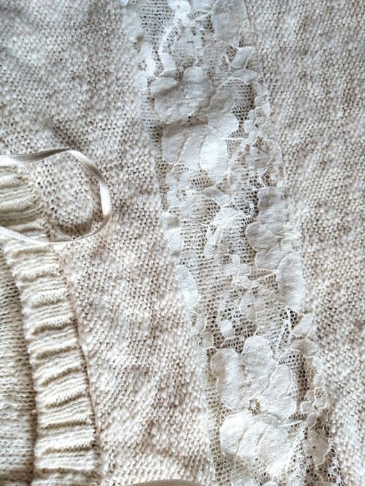 100% BAWEŁNA! sweter sweterek Jessica C&A. Wstawki koronkowe. Na S, xs