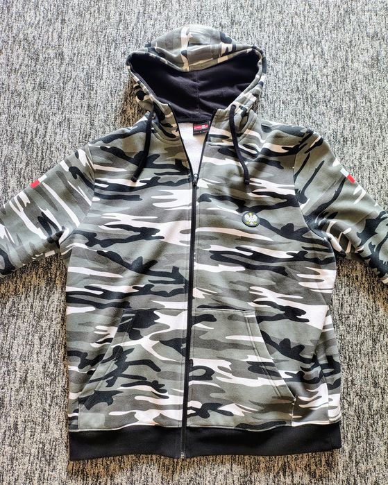 Bluza patriotyczna moro z kapturem rozpinana