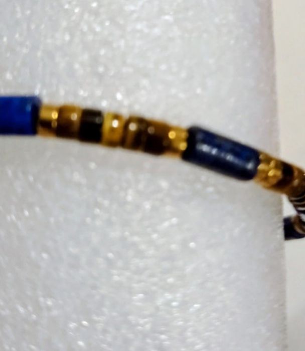 Pulseira de lápis lazúli e olho de tigre