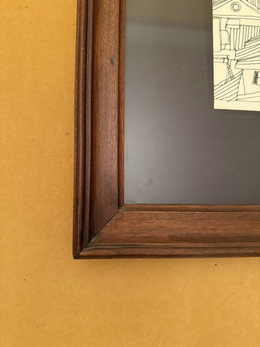 Moldura de madeira com serigrafia