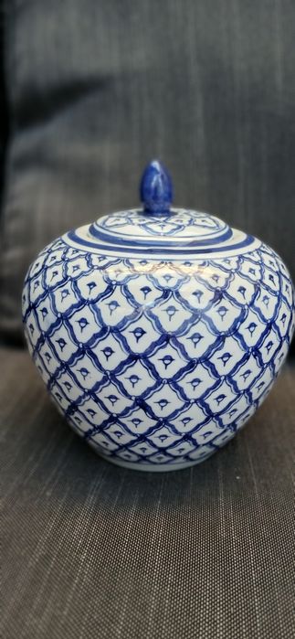 Pote pequeno decorado azul