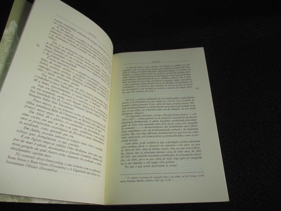Livro Filosofia Antero de Quental 1ª edição 1991