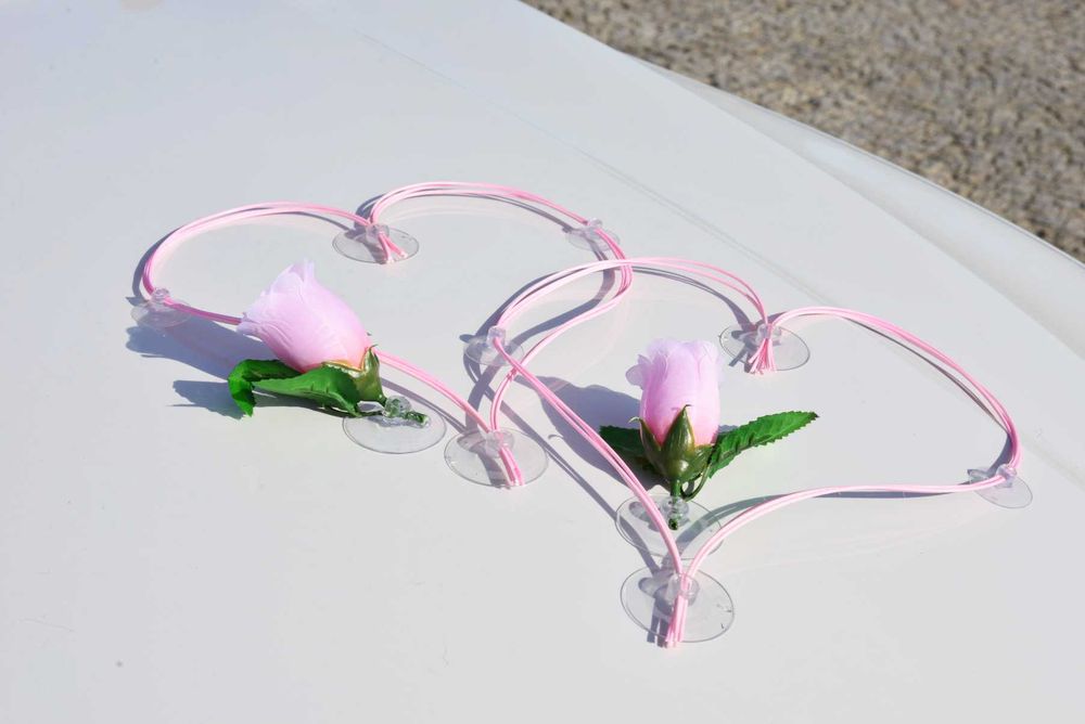 Ozdoba dekoracja na samochód weselny ślub przybranie auto 341