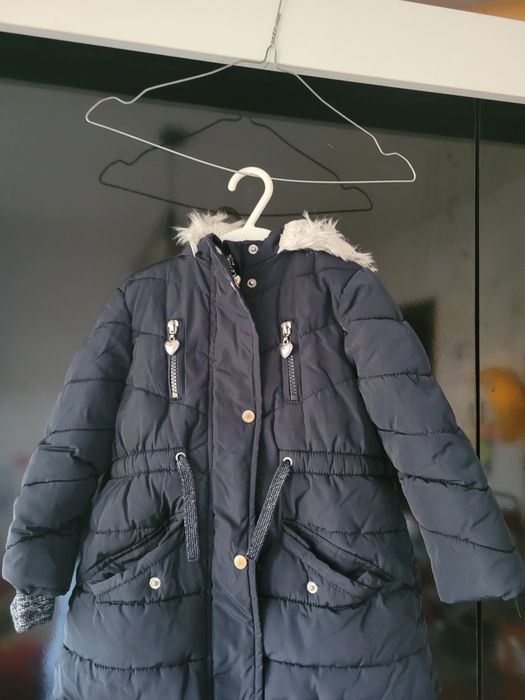 Zimowa dziewczęca kurtka parka r. 98