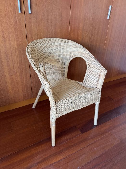 Cadeira em Vime / Rattan Natural - Estilo Boho Chic