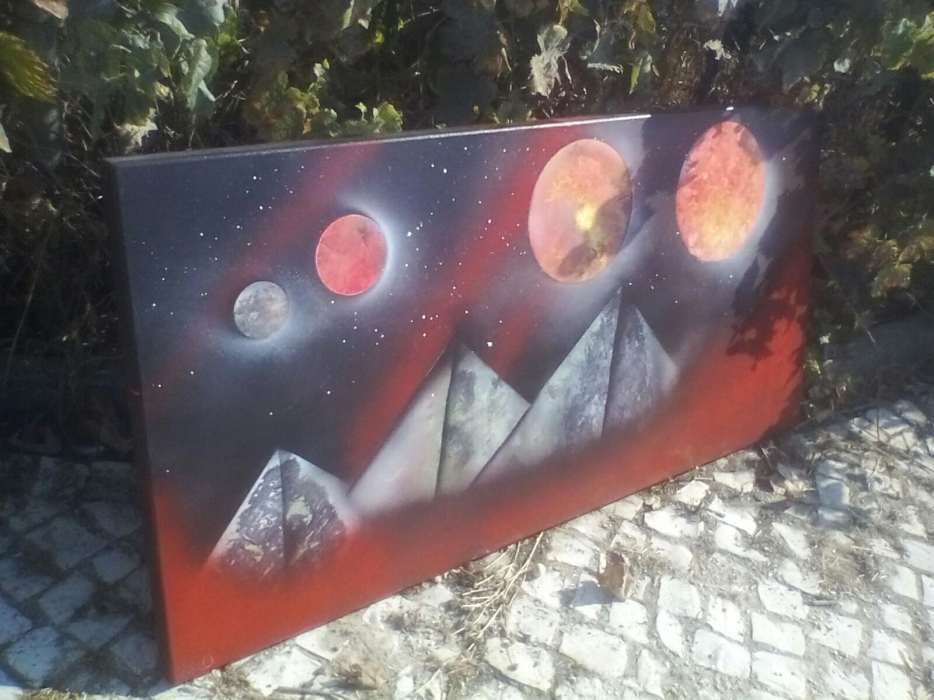 Tela grande de cores vivas