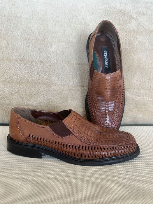 Century letnie skórzane buty męskie plecionka 41