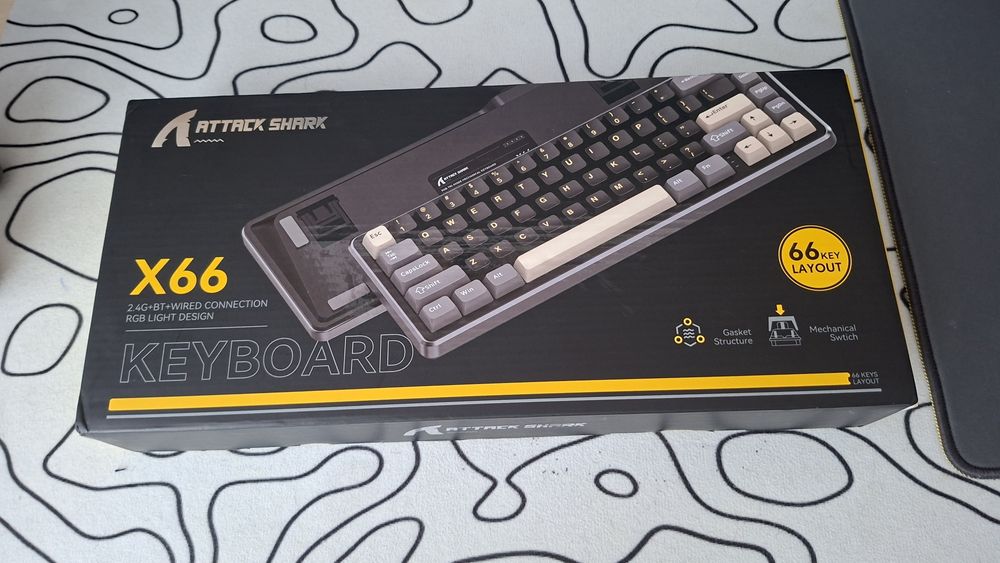 Механічна клавіатура attack shark x66 + доп кейкапи