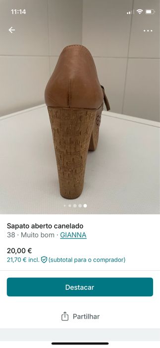 Sapato camel com fivela