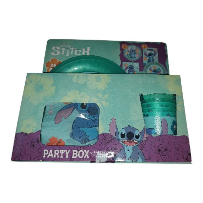 Святковий набір посуду для дітей Стіч 36 елементів