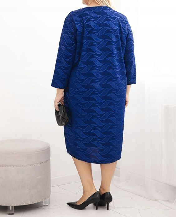 Womanary błyszcząca brokatowa sukienka plus size xxxl 52 54