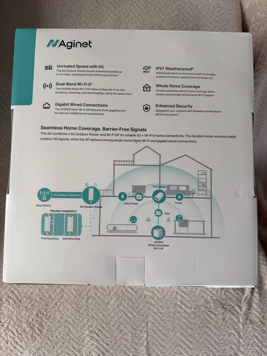 TP-Link Aginet NE211 + HX520 – 5G router + Mesh WiFi 6 (AX3000) – NOWY
