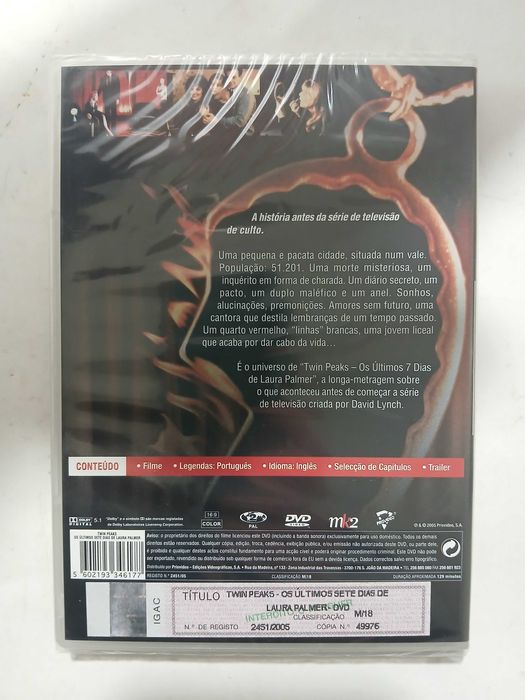 Filme Dvd Novo Selado - Twin Peaks - Laura Palmer - David Lynch
