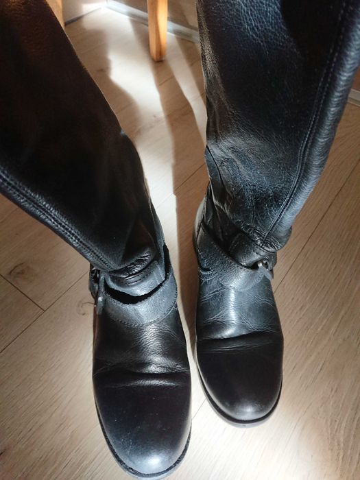 Buty zimowe wiosenne wysokie kozaki czarne 37