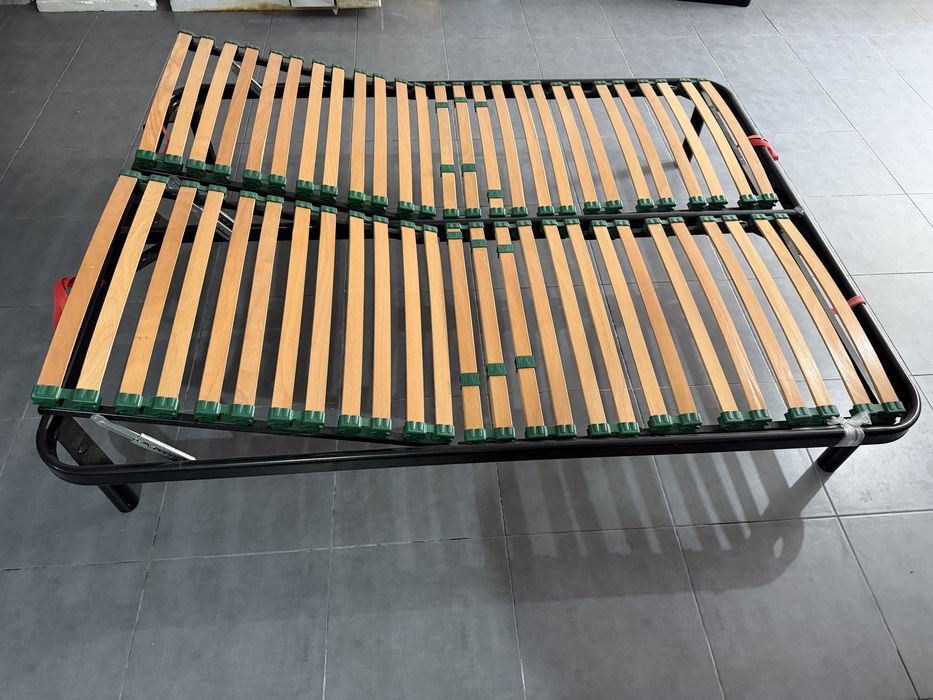 Sommier / Estrado de Cama Duplo Articulado com Réguas de Madeira - 190x150