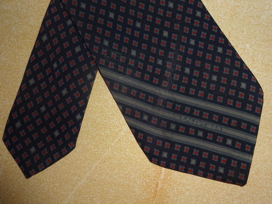 BALENCIAGA Paris 100% SILK made Italy jedwabny krawat UNIKAT vintage