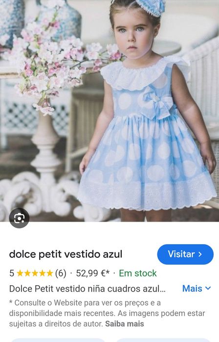 Vestido dolce petit, tamanho 5/6 anos