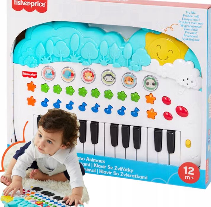 PIANINO ZE ZWIĘRZETAMI muzyczne interaktywne Fisher Price DLA DZIECI