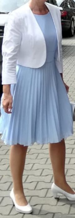 Sukienka brokat niebieska plisowana Salsa