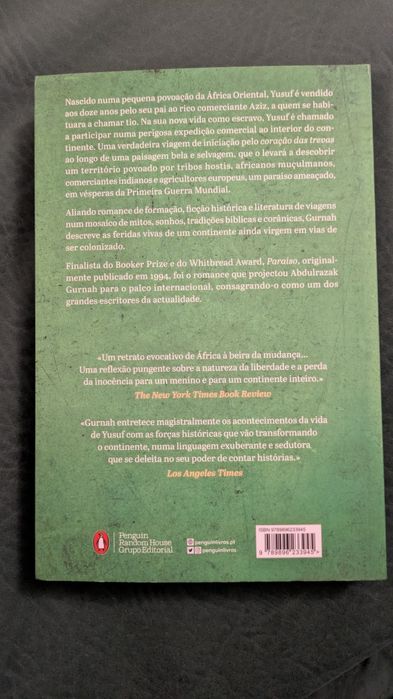 Livro "Paraíso” de Abdulrazak Gurnah
